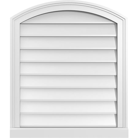 Ekena Millwork Arch Top Surface Mount PVC Gable Vent: Functional, w/ 2"W x 2"P Brickmould Sill Frame, 24"W x 28"H GVPAR24X2803SF